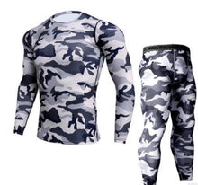 Laden Sie das Bild in den Galerie-Viewer, Herren Camouflage Hosen &amp; T-Shirt Sets  Mode Crossfit T-Shirt, Männer Casual Leggings
