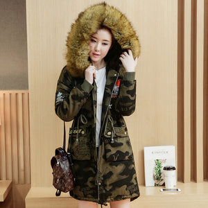 women's hair collar winter coat