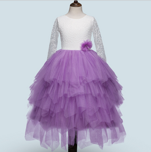 Children's skirt lace long-sleeved girls princess dress