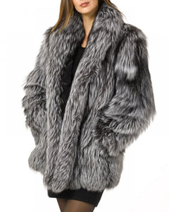 Damen Kunstpelzmantel, Faux fur coat female