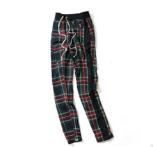 Laden Sie das Bild in den Galerie-Viewer, Plaid Hip Hop Patchwork Hosen Mit Kordelzug
