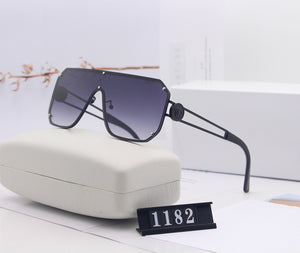 Gradient color rimless big frame sunglasses