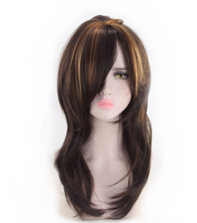 Europe and America  trend spot medium long curl wig