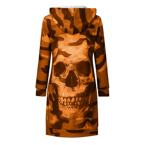 Camouflage skull long sleeve sweater