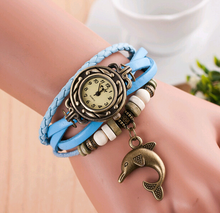 Laden Sie das Bild in den Galerie-Viewer, New Bracelet Dolphin Pendant Bracelet Watch
