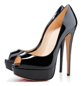 Super high heel platform leather