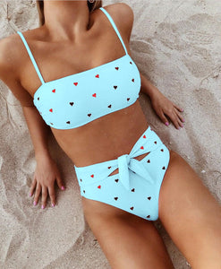 Bikini sexy belt love print