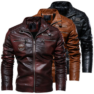 Herren PU-Lederjacke