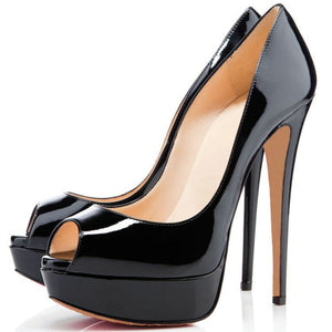 Super high heel platform leather