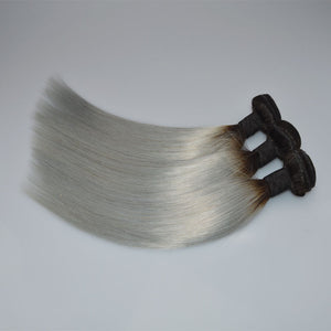 Silver gray real hair set