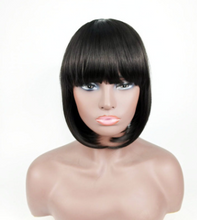 Laden Sie das Bild in den Galerie-Viewer, Bang Wig Human Hair Straight Pre Plucked Lace Frontal Wig
