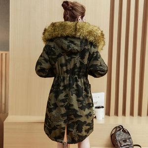 women's hair collar winter coat