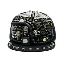 Laden Sie das Bild in den Galerie-Viewer, Men&#39;s Fashion Porous Skull Rivet Hip Hop Hat
