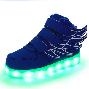 Kinderschuhe mit LED Lichter und Flügel, USB aufladbar