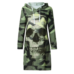 Camouflage skull long sleeve sweater