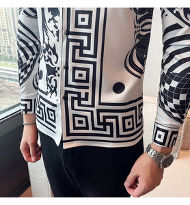 Men Printed Youth Long-Sleeved Thin Shirt